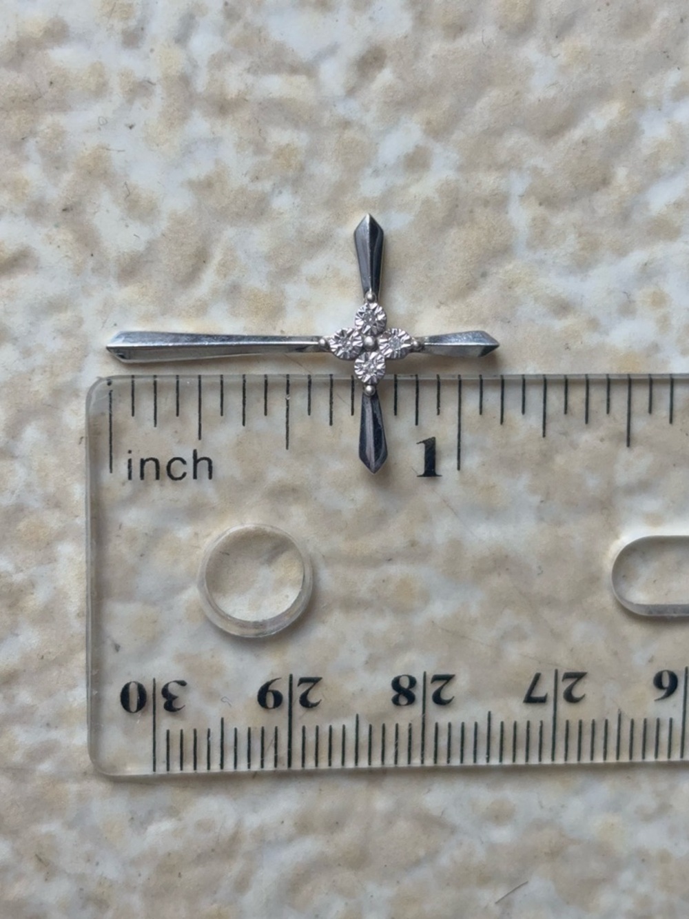 Sterling Silver Diamond Accent Cross Pendant - Picture 7 of 7